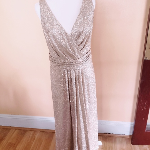 Sorella Vita Bridesmaids Rose Gold Sequin Gown - Picture 2 of 8